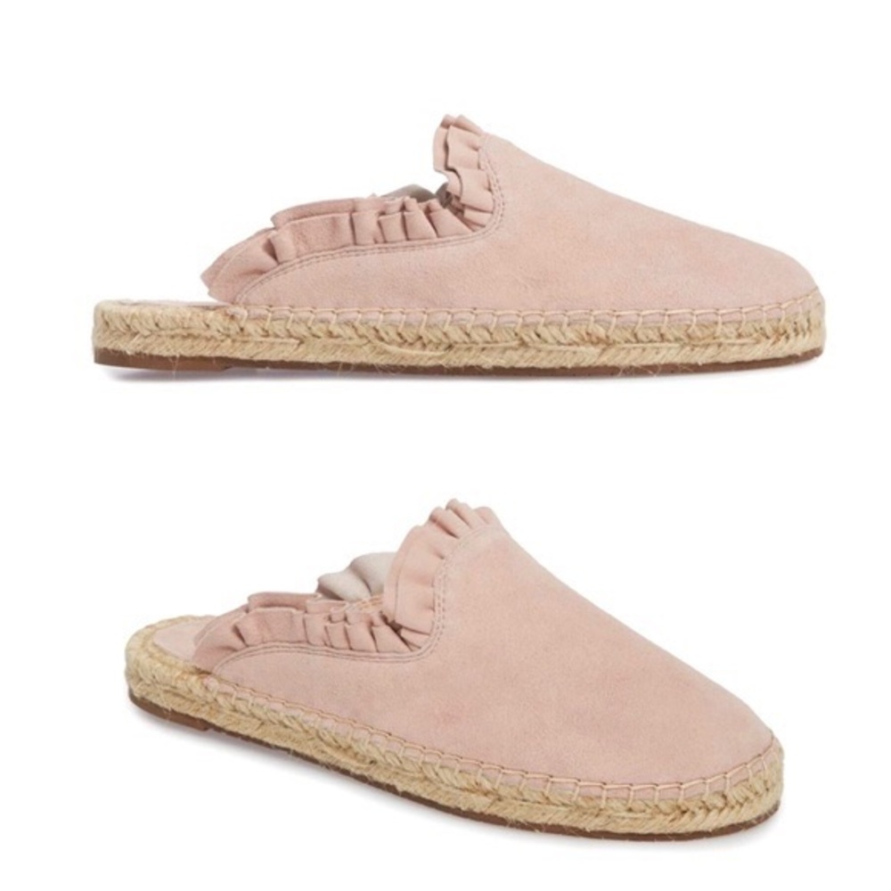 Kate Spade Laila Beige Pink Espadrille Mule Slides